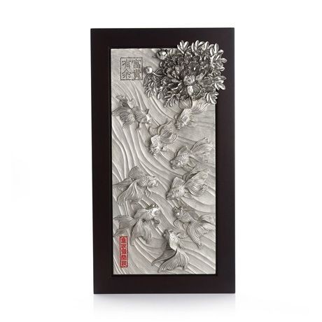 Goldfish & Peony Plaque