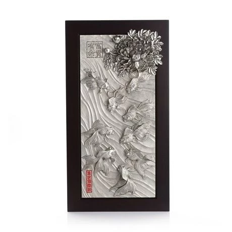 Goldfish & Peony Plaque - main view