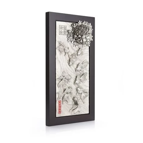 Goldfish & Peony Plaque - view 2