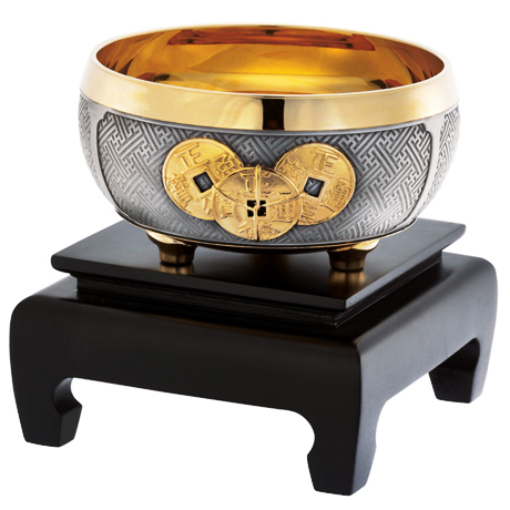 Gilt Lucky Coin Wealth Bowl