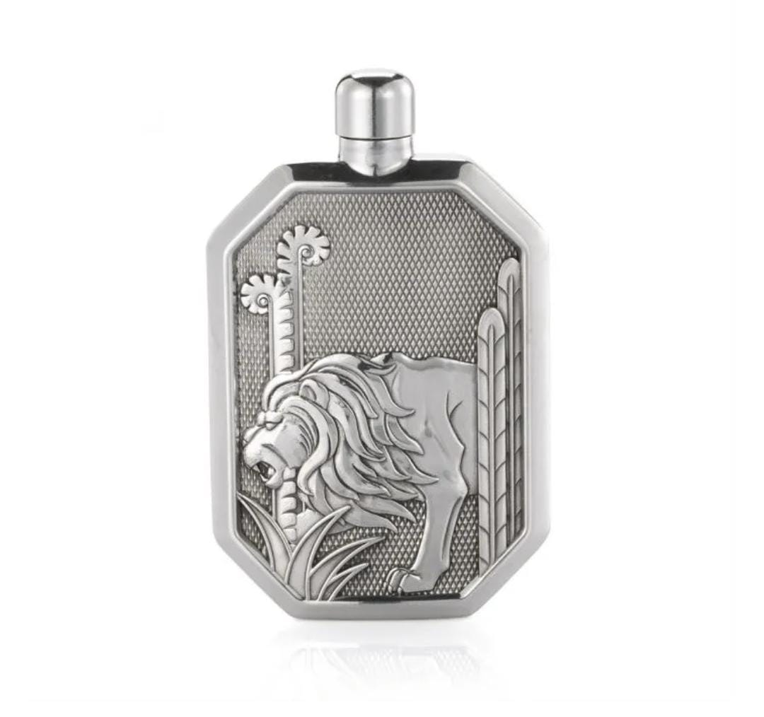 Lion Hip Flask LG - Savannah