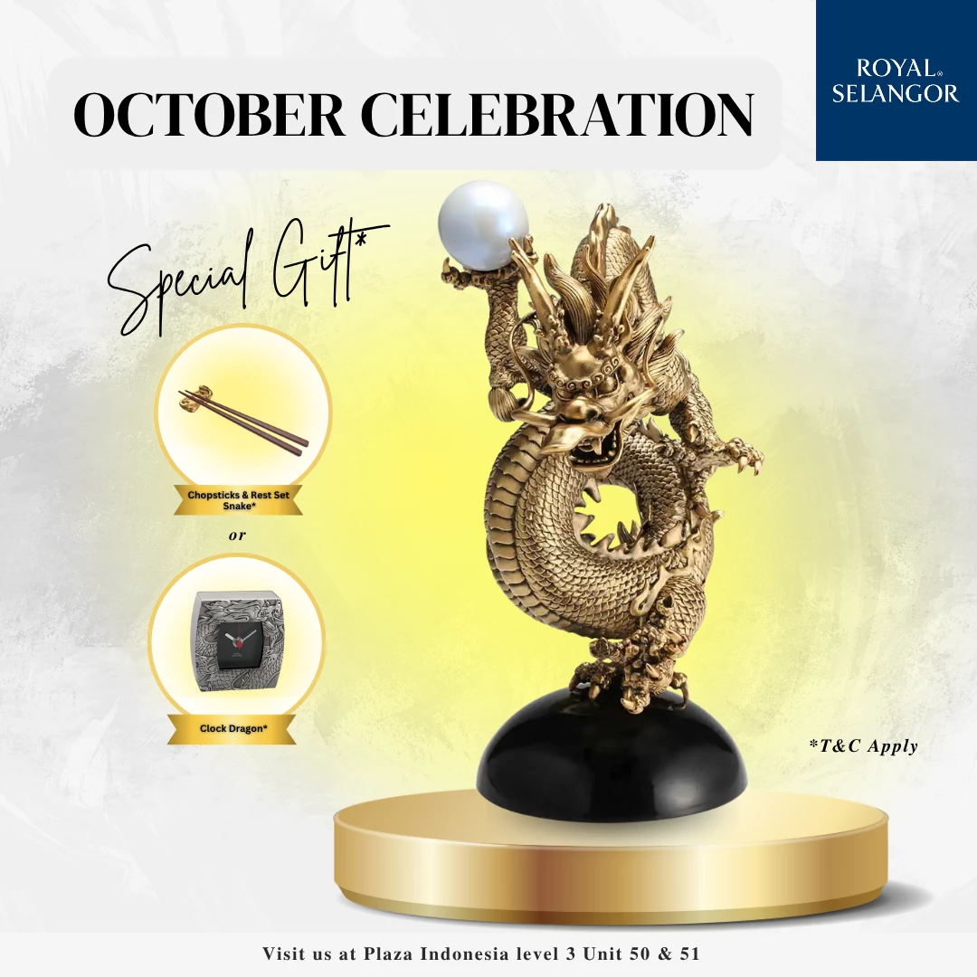 Limited Edition Gilt Azure Dragon LG + FREE GIFT Clock Dragon/Chopsticks Year of The Snake | October Celebration - view 5