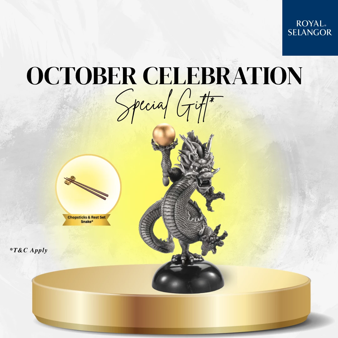 Royal Selangor Azure Dragon LG + FREE GIFT Chopsticks & rest Year of The Snake | October Celebration - view 4