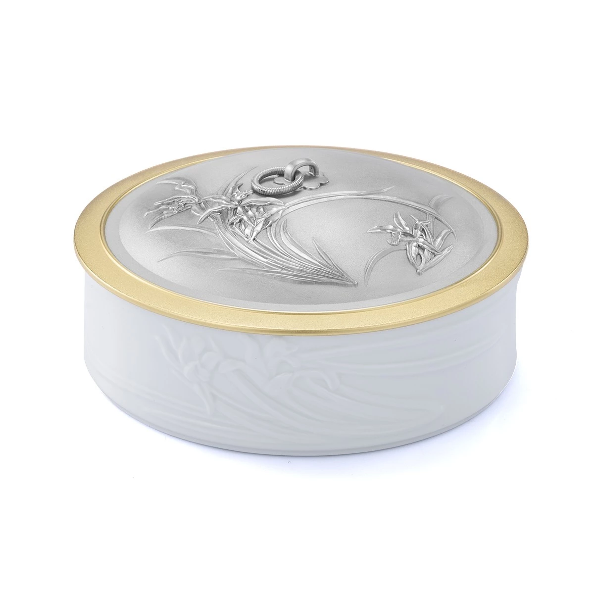 Orchid Lidded Serving Dish - Straits Expression - main view